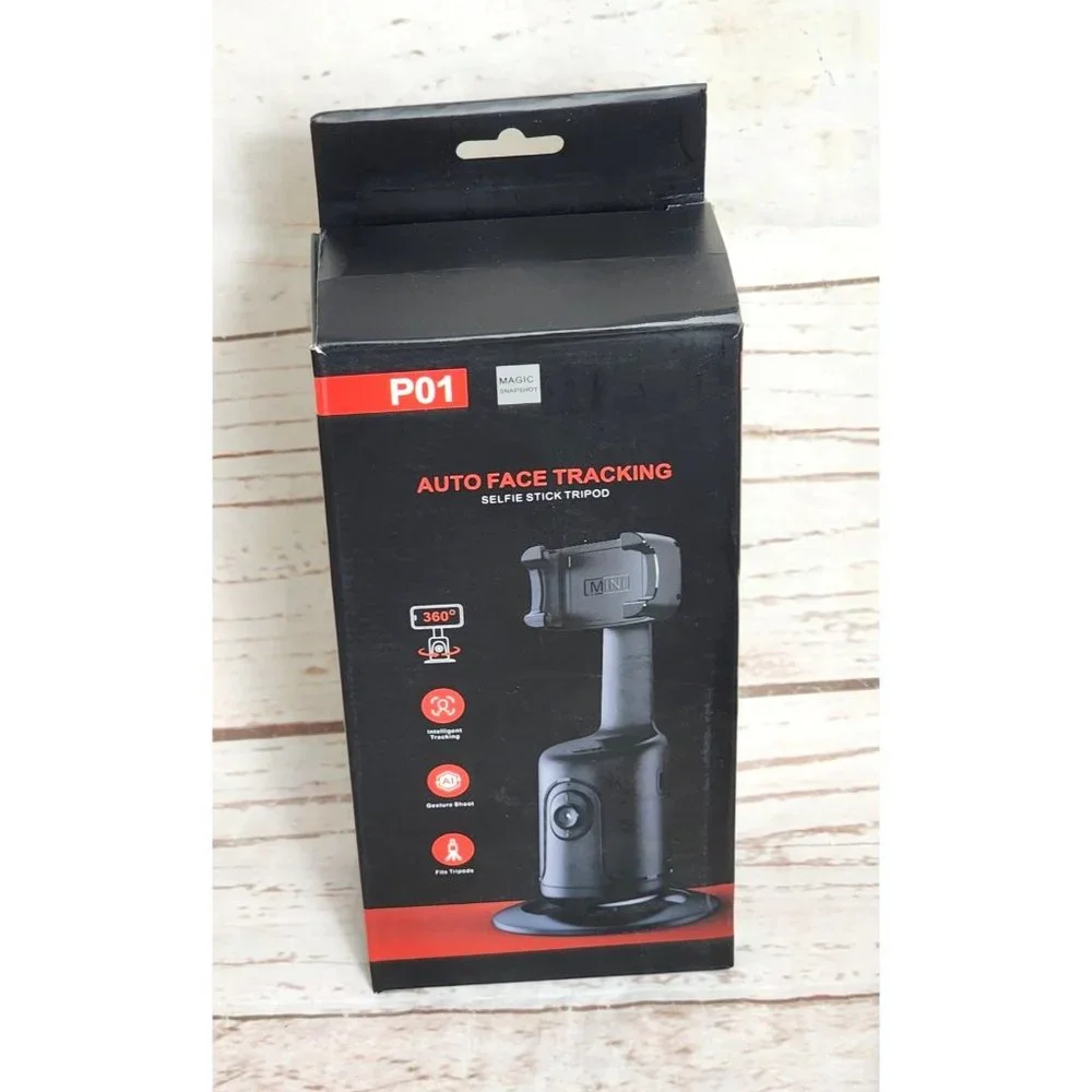 Universal Magic Snapshot: 360° Auto Face Tracking Selfie Tripod - ABS Black, No